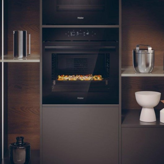 Four Encastrable Haier H6 ID46G5YTB Pyrolyse + Hydrolyse 78L 60cm A++ AirFryer Sonde WiFi Noir