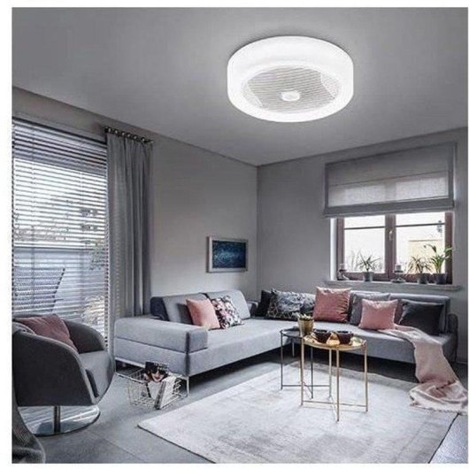 Ventilateur de Plafond avec Lumière Farelek Air-light Crown 95W 40cm LED 24W Télécommande Reversible
