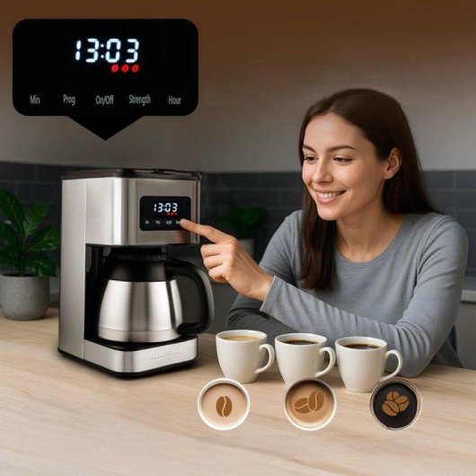 Cafetière à filtre ProfiCook PC-KA 1300 1,2 L Acier inoxydable Contrôle tactile