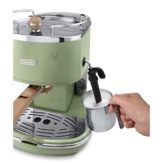 Máquina de café expresso De’Longhi Icona Vintage Olive 1,4 L 15 Bares com sistema Cappuccino