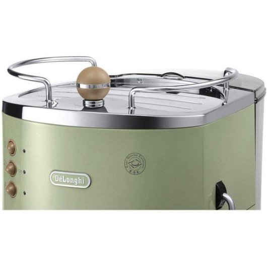 Máquina de café expresso De’Longhi Icona Vintage Olive 1,4 L 15 Bares com sistema Cappuccino