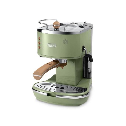 Máquina de café expresso De’Longhi Icona Vintage Olive 1,4 L 15 Bares com sistema Cappuccino