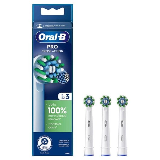Recargas Escovas Dentes Oral-B Pro Cross Action 3 Unidades Filamentos em X
