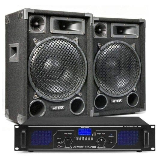 Altavoces Fenton DJ MAX12 con Bluetooth 1400W y reproductor MP3 integrado