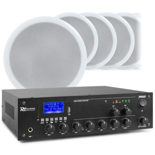 Altavoces Power Dynamics Empotrables Bluetooth 100V con 10 altavoces y MP3