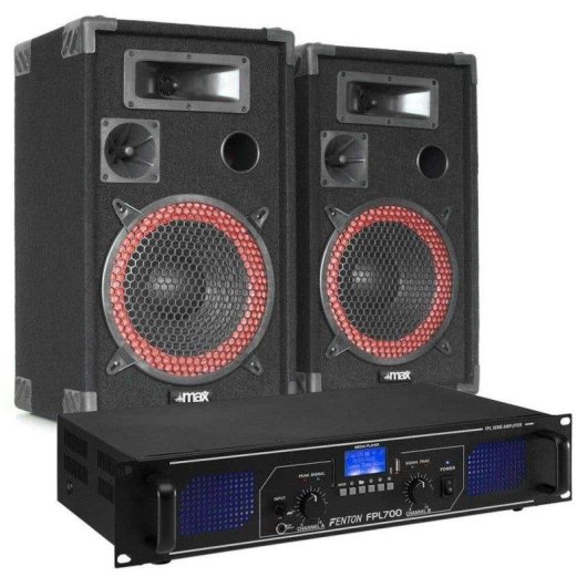 Altavoces Fenton Sistema sonido Bluetooth MP3 700W con amplificador clase D