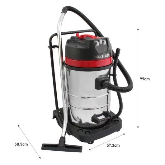 Aspiradora industrial Monster MaxBlast 80L 3000W Seco y Húmedo con manguera 5m