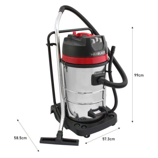 Aspiradora industrial Monster Seco y Húmedo 3000W 80L con kit postes aluminio