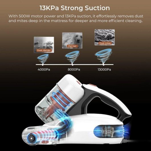Aspirateur JIGOO J200 500W UV 60°C Double Réservoir 13kPa Écran LED