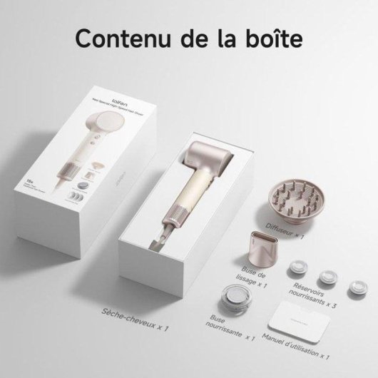 Sèche-cheveux Ionique Laifen Neo Special 1500W 5 Températures 2 Vitesses Diffuseur Accessoires
