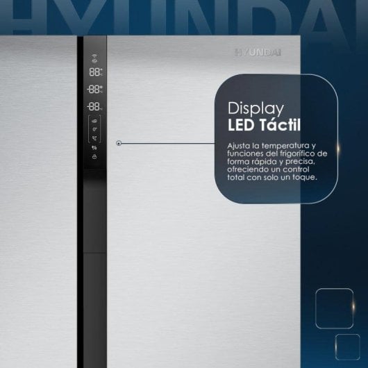Frigorífico Cuatro Puertas Hyundai HFR18383NDDI00 No Frost 183cm 436L E Inox Display táctil