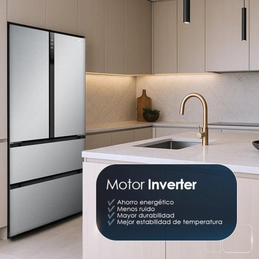Frigorífico Cuatro Puertas Hyundai HFR18383NDDI00 No Frost 183cm 436L E Inox Display táctil