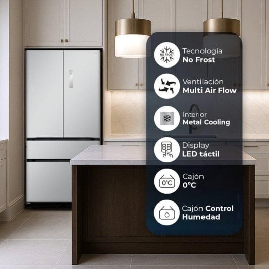 Frigorífico Cuatro Puertas Hyundai HFR19090EDI00 No Frost 193cm 521L E Inox