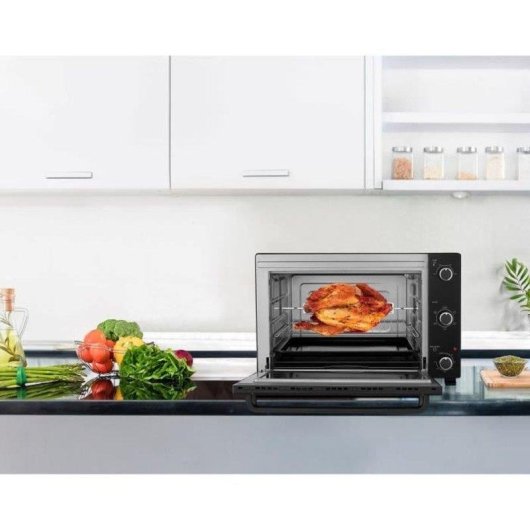 Mini Four Continental Edison CEMF60B3 57L 2300W Chaleur Tournante Minuterie Noir