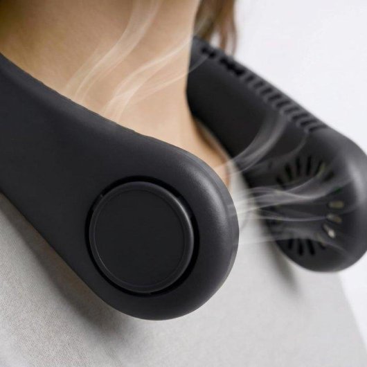 Mini Ventilador de Cuello La Casa de las Carcasas 3 Velocidades Batería Recargable Silencioso Negro