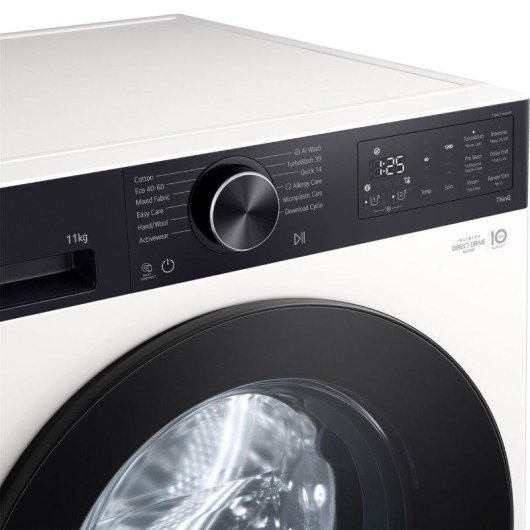 Lave-linge LG F4X5511THB Hublot 11kg 1400rpm A-30% Blanc IA Dosage automatique