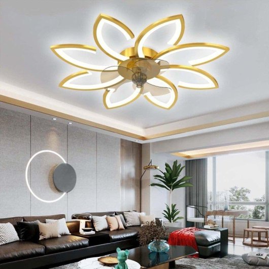 Ventilatore da Soffitto con Luce Autrucker 90cm 6 Velocità LED 3 Colori Telecomando App Motore DC