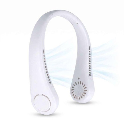 Mini Ventilador de Cuello La Casa de las Carcasas 3 Velocidades Batería Recargable Silencioso Blanco