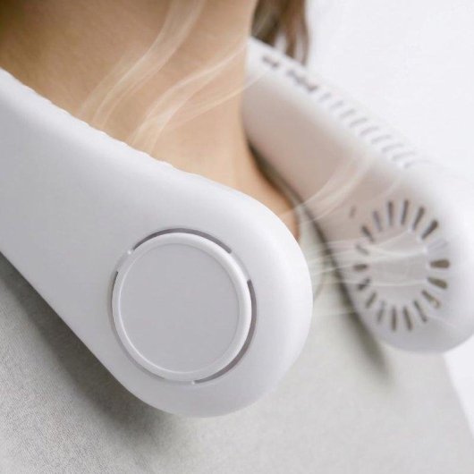 Mini Ventilador de Cuello La Casa de las Carcasas 3 Velocidades Batería Recargable Silencioso Blanco