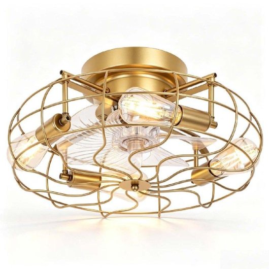 Ventilatore da Soffitto con Luce Autrucker Vintage 50cm 6 Velocità Telecomando Timer Rotazione Inversa