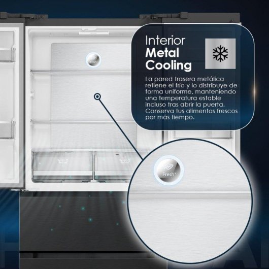 Frigorífico Cuatro Puertas Hyundai HFR18383NDDD00 No Frost 183cm 436L E Dark Inox