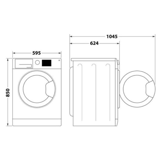 Lave-linge Hotpoint NBT1048WDAEU Hublot 10 kg 1400 rpm Blanc Vapeur Hygiène