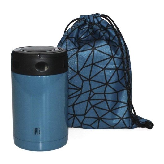 Termo para sólidos Iris Colored 0.5L azul doble pared con cuchara y bolsa