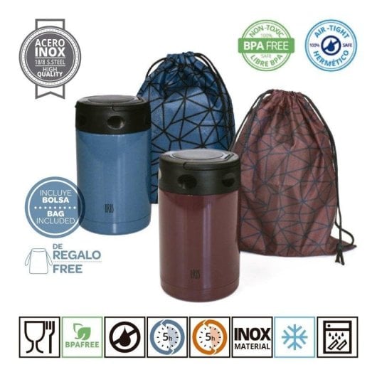 Termo para Comida Iris Colored 0.5L Acero Inoxidable Doble Pared Burdeos