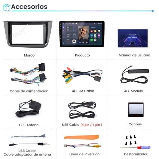 Autoradio JUNSUN V1pro 8-core 4+64gb CarPlay Android Auto GPS