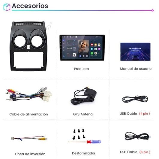 Autoradio JUNSUN Android 15 2+64GB Carplay GPS WiFi Nissan Qashqai J10