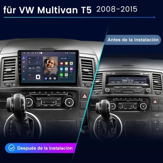 Autoradio JUNSUN 8-core 4+64GB Carplay Android Auto GPS VW T5 Multivan