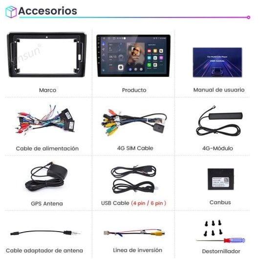 Autoradio JUNSUN Audi A3 8-Core 4+64GB CarPlay Android Auto