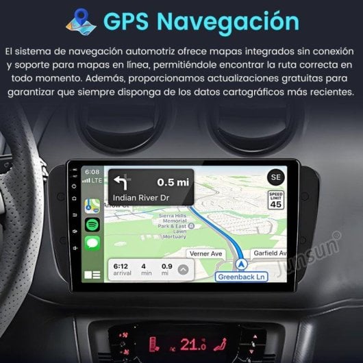 Autoradio 9" JUNSUN Android 15 CarPlay Android Auto GPS Seat Ibiza