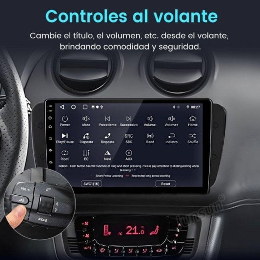 Autoradio 9" JUNSUN Android 15 CarPlay Android Auto GPS Seat Ibiza