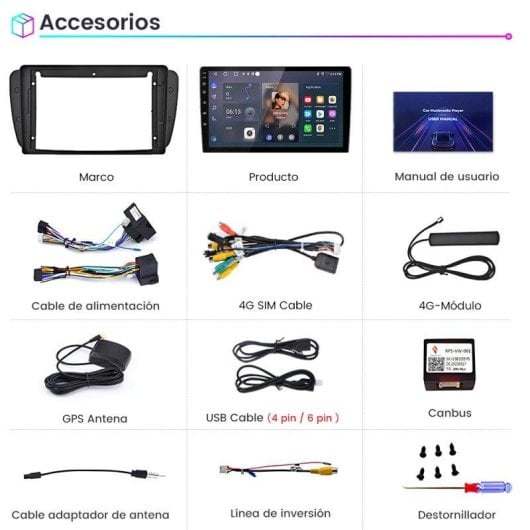 Autoradio 9" JUNSUN Android 15 CarPlay Android Auto GPS Seat Ibiza