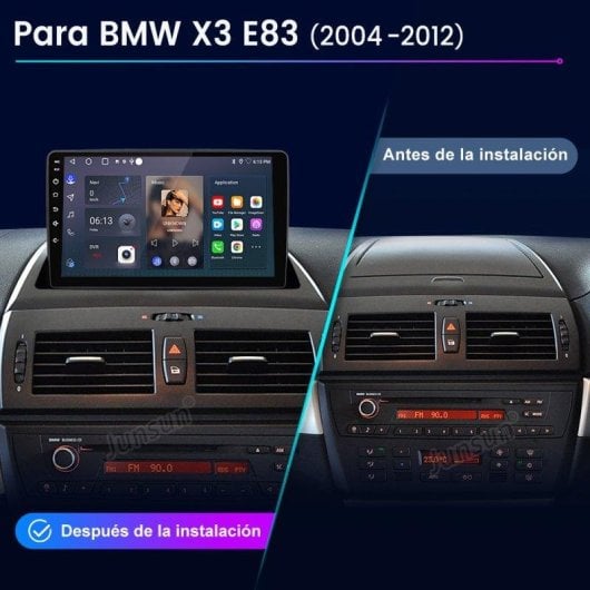 Autoradio JUNSUN 4+64GB 8-Core Carplay Android Auto GPS BMW X3 E83