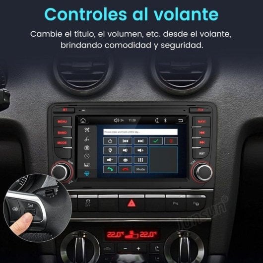 Autoradio JUNSUN 7" Linux CarPlay Android Auto Bluetooth Audi A3 8P 2003-2012