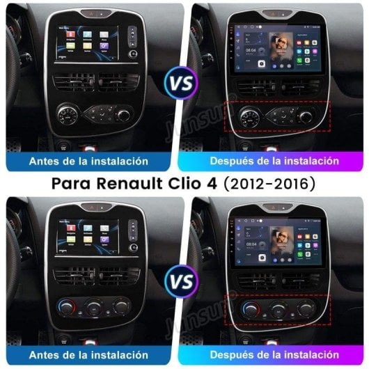 Autoradio JUNSUN Renault Clio 4 CarPlay Android Auto 4+64Go