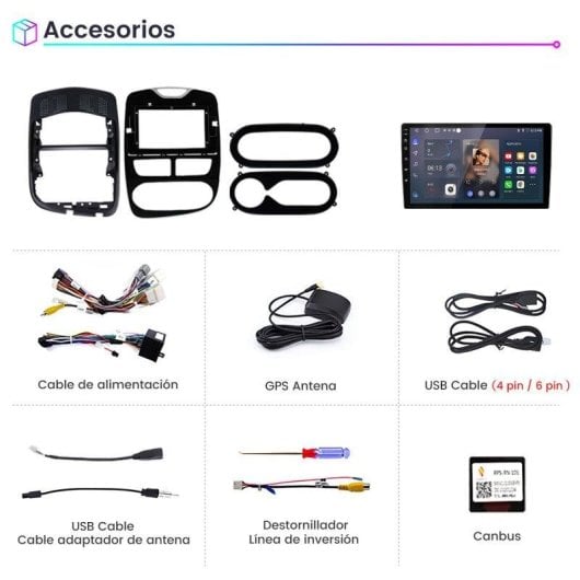 Autoradio JUNSUN 10,1 2 Go RAM 64 Go Android 15 CarPlay Android Auto GPS Renault Clio
