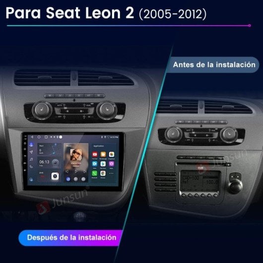 Autoradio JUNSUN 8-core 4+64GB CarPlay Android Auto GPS Seat Leon