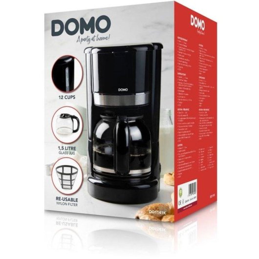 Máquina de café de filtro Domo DO1141K 900 W 1,5 L 12 xícaras filtro permanente