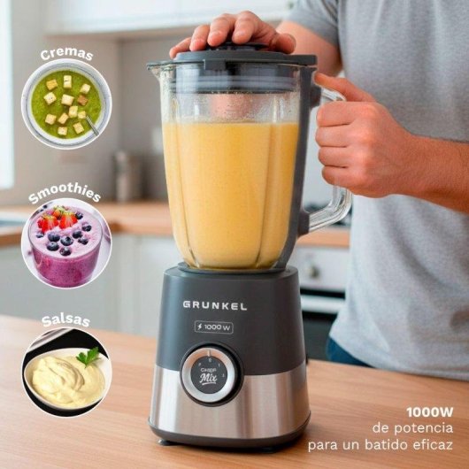Batidora de vaso Grunkel Bat-1000adv 1000W Jarra 1,5L 6 Cuchillas