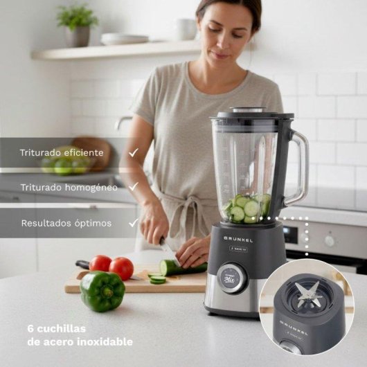 Batidora de vaso Grunkel Bat-1000adv 1000W Jarra 1,5L 6 Cuchillas