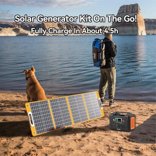 Estação de energia Flashfish E200 151Wh 7 portas AC, DC, USB Carregador solar