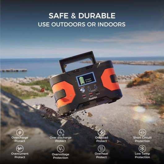 Estação de energia Flashfish Ea200 166Wh 1 AC 3 USB 2 DC Bateria Li-ion Carregador solar
