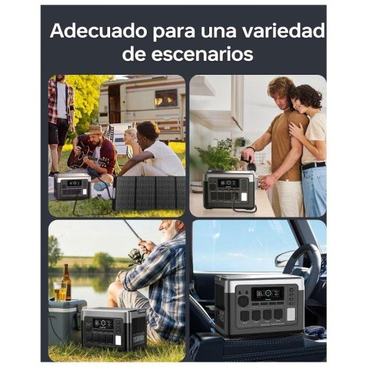 Estação de energia Oukitel P1500 Plus 1536Wh 2 AC, 4 USB Bateria LiFePO4 Painel solar 100W App