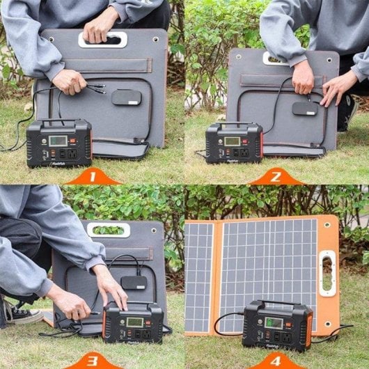 Estação de energia Flashfish E200 408Wh 2 portas AC 2 portas DC 3 portas USB Carregador solar
