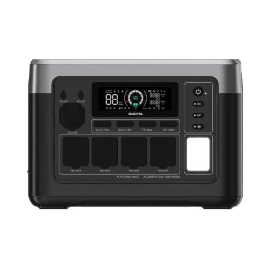 Estação de energia Oukitel P1500 Plus 1536Wh 2 AC, 4 USB Bateria LiFePO4 App