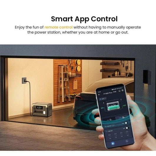 Estação de energia Oukitel P1500 Plus 1536Wh 2 AC, 4 USB Bateria LiFePO4 App