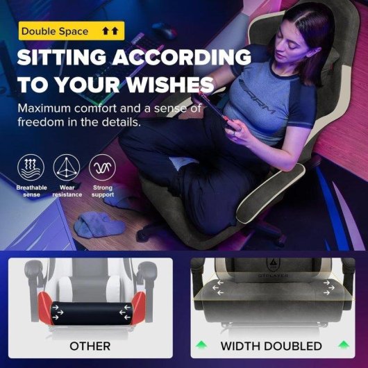 Sedia Gaming GTPLAYER Ergonomica con Poggiapiedi